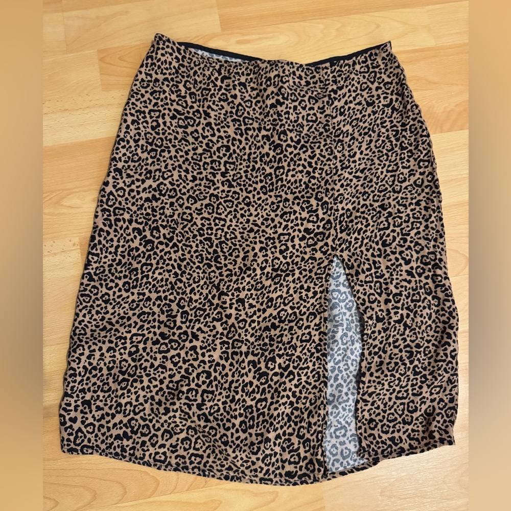 Reformation leopard print Skirt with Slit